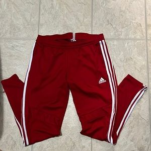 Womens red adidas track pants